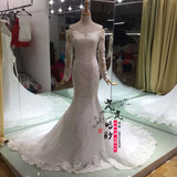 2015年新款婚纱 一字肩鱼尾婚纱 新娘主婚纱工厂实拍量身定做款式