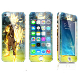 松羚苹果5s卡通前后玻璃钢化膜带侧边iphone5代动漫彩膜全身贴膜
