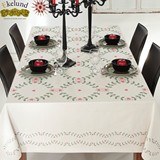 瑞典Ekelund爱蔻莱 亚麻棉田园桌布 欧式提花餐布艺 正长方形台布