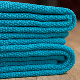 天鹅湖 宜家风格蓝色全棉线编织布艺地垫地毯脚垫门垫榻榻米地垫