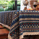 藏式波西米亚餐厅蕾丝边桌布茶几台布民族风东南亚尼泊尔泰式桌布