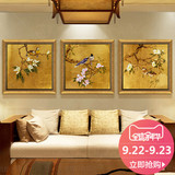 东南亚泰式油画新中式手绘金箔抽象现代客厅装饰画餐厅沙发背景墙