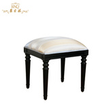 罗奈琪美式梳妆凳 实木化妆凳简约现代梳妆台凳子软包布艺小椅子