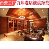美式乡村别墅酒柜酒窖欧式罗马柱雕花橡木北京纯实木酒柜定制定做