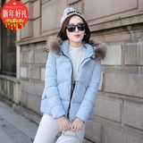 冬季新款棉服女短款韩版修身毛领带帽显瘦羽绒棉衣棉袄气质外套