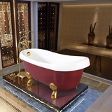 佛山高端欧式仿古带脚贵妃浴缸可贴艺术马赛克浴缸盆1550*730*750