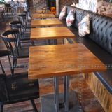 西餐厅桌椅组合 西餐厅实木桌子 西餐厅实木椅子 LOFT西餐厅桌椅