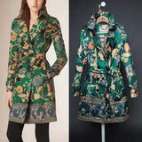 代购杜嘉班纳DG欧洲秋季女装高端气质复古花朵印花中长款风衣外套
