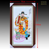 GMC607景德镇陶瓷板画 名家手绘粉彩财神 现代中式中堂装饰画挂画