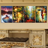 客厅抽象装饰画现代简约四联无框画卧室壁画餐厅挂画防油画艺术画