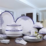 景德镇骨质瓷餐具套装家用乔迁结婚日式56/28件碗碟套装送礼陶瓷