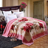 超柔拉舍尔毛毯加厚双层婚庆冬季盖毯大红毯子单双人学生儿童床单