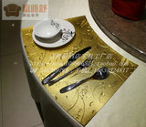 豪华定制餐桌防水隔热扇形免洗环保特斯林PVC中式欧式餐垫包邮
