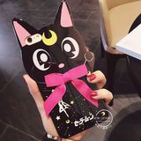 张馨予同款露娜猫iphone6 plus手机壳美少女战士苹果6s保护套黑猫