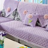 沙发垫四季 韩式布艺防滑坐垫 紫色绗缝沙发巾贵妃飘窗垫定做特价