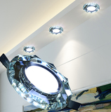 水晶筒灯 超薄3w射灯2.5寸嵌入式客厅7.5开孔6公分吊顶 led天花灯