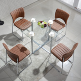 一桌二三椅接待洽谈桌椅组合 售楼展厅4S店谈判桌圆形钢化玻璃桌