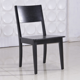 尚木雅居 现代简约实木橡木餐椅 黑色酒店餐馆木坐面餐桌椅子