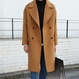 冬季新品韩版男士毛呢大衣外套宽松中长款羊绒大衣呢子外套男潮款