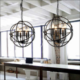 设计师创意吊灯时尚铁艺圆球灯复古工业咖啡厅服装店装饰灯餐厅灯