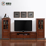 鑫富士 美式实木电视机柜小户型多功能简约实木客厅电视柜家具