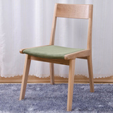 爱绿居 纯实木布面餐椅 进口橡木家具 现代日式简约椅子