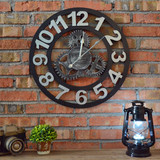 LOFT工业风齿轮钟表创意家居墙面装饰挂钟酒吧咖啡厅复古个性时钟