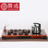 开鸿紫砂茶具套装四合一特价实木茶盘电磁炉组合木制茶海功夫茶道