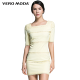 Vero Moda刺绣蕾丝修身包臀针织连衣裙|315161032