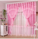 成品蕾丝欧式装饰粉色浪漫公主包邮婚房喜庆卧室遮光热卖窗帘纱布