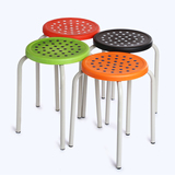 双色网孔圆凳 塑料凳 餐椅 会客椅 家用凳 加固网状凳 XH－2012