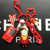 胶囊版复仇者联盟小黄人钥匙扣创意礼品LED发光发声挂件儿童玩具