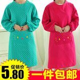 包邮  厨房长袖围裙韩版成人罩衣工作服防水大人反穿衣女
