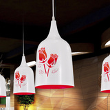 秋名餐厅吊灯吧台灯后现代玫瑰花圆形创意餐吊灯三头个性书房灯具