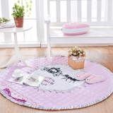 全棉田园超大圆形地毯 卧室客厅地毯床边 垫 韩式公主房地毯垫子