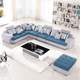 品牌家具布艺沙发组合小户型客厅转角L/U型可拆洗布沙发掌上明珠