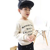 2015秋冬新款韩版童装男童卫衣外套 儿童套头休闲上衣中大童绒衫