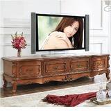 新古典美式实木电视柜 简约欧式地柜 客厅电视机柜雕花装饰柜组合