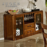 乔克斯中式家具 全实木餐边柜酒柜茶水柜双门橱柜餐厅备餐碗碟柜