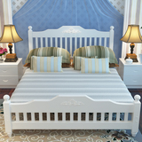 新款实木床白色双人1.51.8米床松木儿童床1.2米欧式简易床单人床
