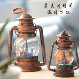 zakka 创意礼品 复古工艺酒吧咖啡厅摆件 煤油灯水晶球