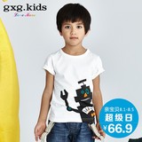 gxgkids 实体新品童装男童夏装短袖T恤儿童机器人印花T恤A5244359