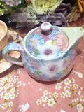 预定限定日本代购濑户烧釉下彩手绘繁花樱花陶瓷茶壶礼物