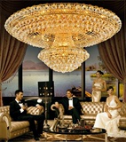 欧式豪华金色圆形led水晶吸顶灯奢华大气客厅大厅灯具1 1.2 1.5米