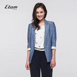 艾格 ETAM 2016夏季新品驳领纯色休闲西装外套修身女16012107447