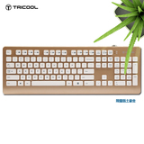 豪金键盘【可浸泡】T800防水有线键盘 复古打字机超薄巧克力 土