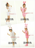 六一新款分体小白兔粉兔演出服 儿童成人服装小兔子动物服兔宝宝