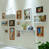 欧式照片墙组合带置物架相片墙 美式客厅创意挂墙相框墙上相片框