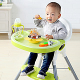 儿童高脚安全餐椅宝宝餐桌可调整吃饭桌婴儿座椅简易折叠餐桌椅子