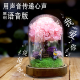永生花礼盒玻璃罩进口玫瑰七夕情人节日生日结婚礼物干花盒包邮
